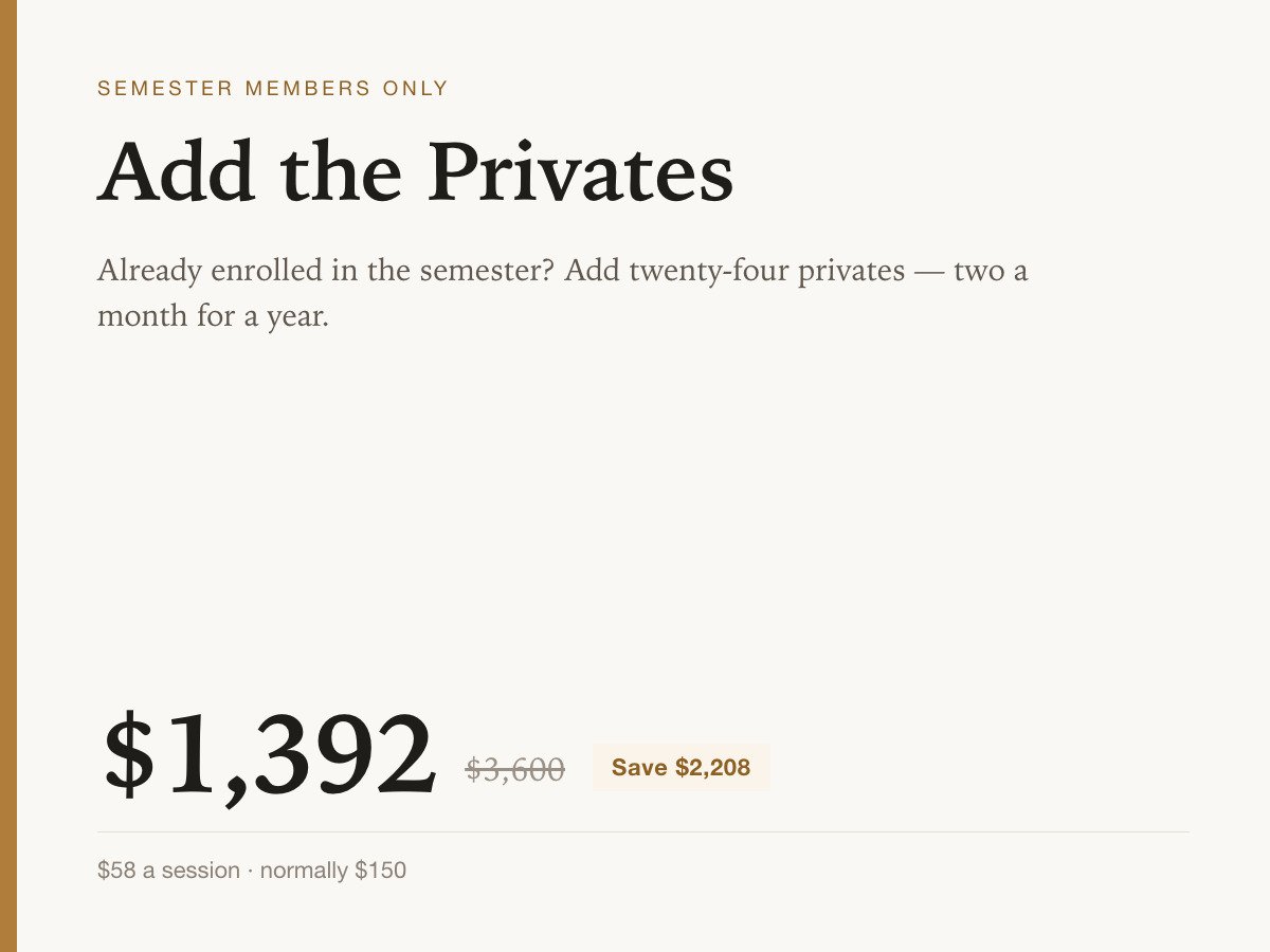 Add the Privates — Two a Month for a Year (Semester Members)